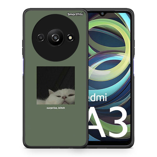 Θήκη Xiaomi Redmi A3 Bitch Surprise από τη Smartfits με σχέδιο στο πίσω μέρος και μαύρο περίβλημα | Xiaomi Redmi A3 Bitch Surprise case with colorful back and black bezels