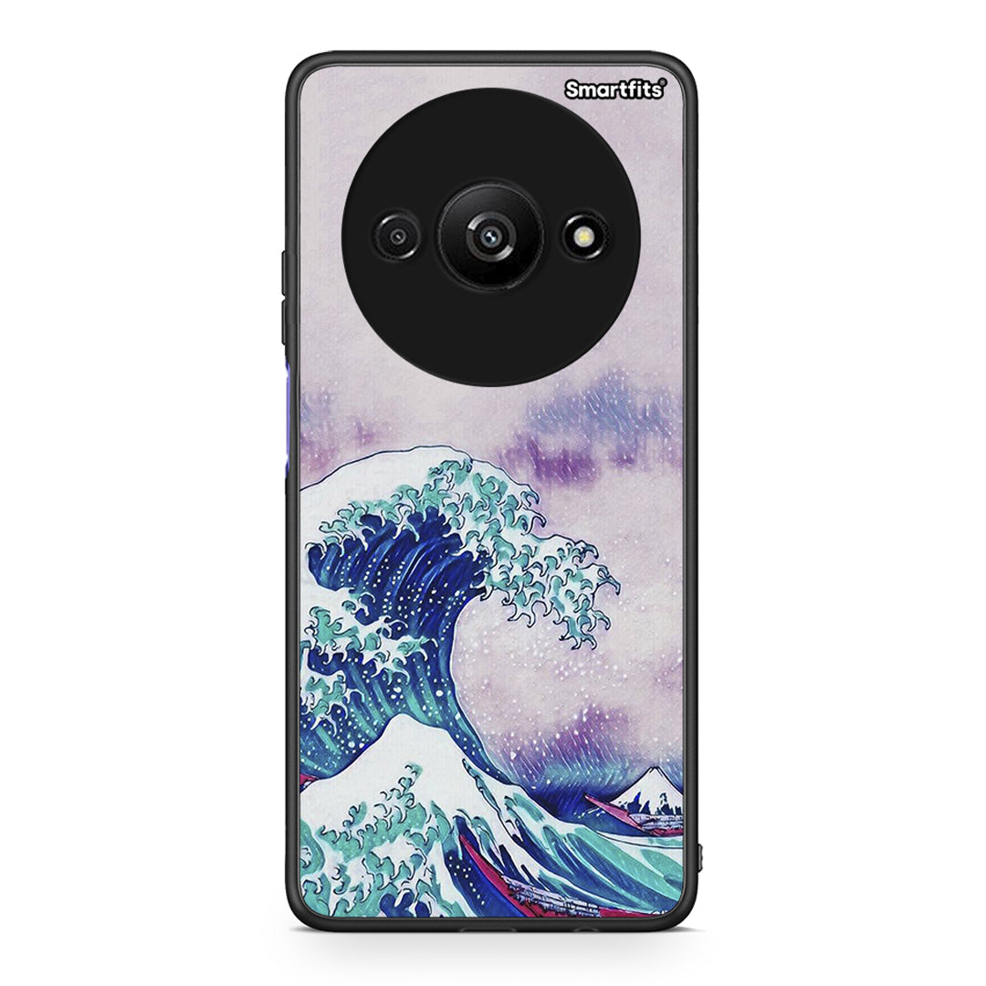 Xiaomi Redmi A3 Blue Waves θήκη από τη Smartfits με σχέδιο στο πίσω μέρος και μαύρο περίβλημα | Smartphone case with colorful back and black bezels by Smartfits
