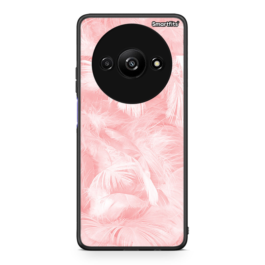 33 - Xiaomi Redmi A3 Pink Feather Boho case, cover, bumper