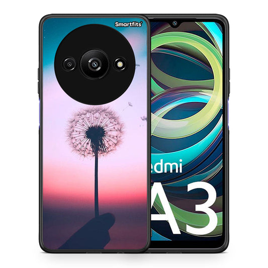 Θήκη Xiaomi Redmi A3 Wish Boho από τη Smartfits με σχέδιο στο πίσω μέρος και μαύρο περίβλημα | Xiaomi Redmi A3 Wish Boho case with colorful back and black bezels