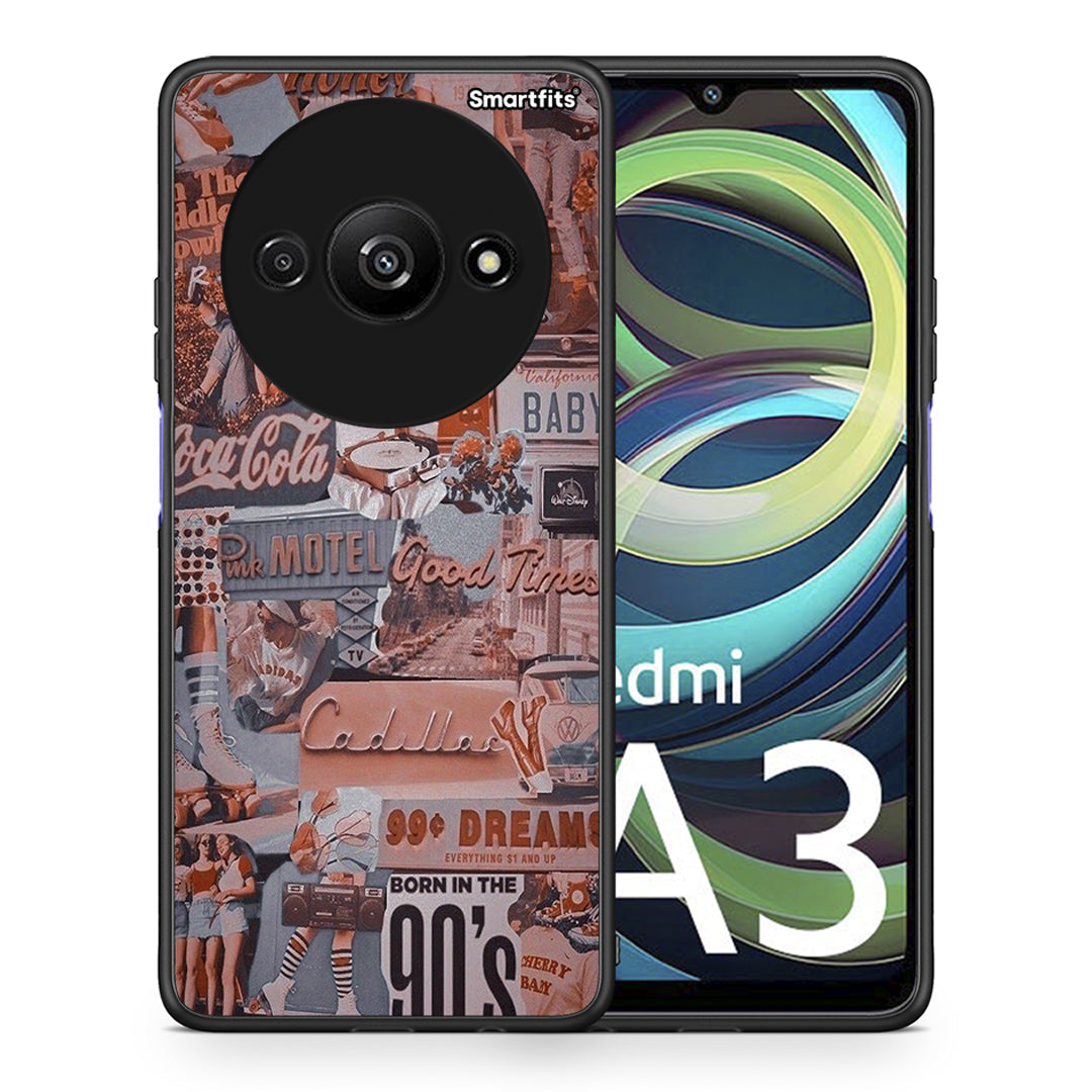 Θήκη Xiaomi Redmi A3 Born In 90s από τη Smartfits με σχέδιο στο πίσω μέρος και μαύρο περίβλημα | Xiaomi Redmi A3 Born In 90s case with colorful back and black bezels