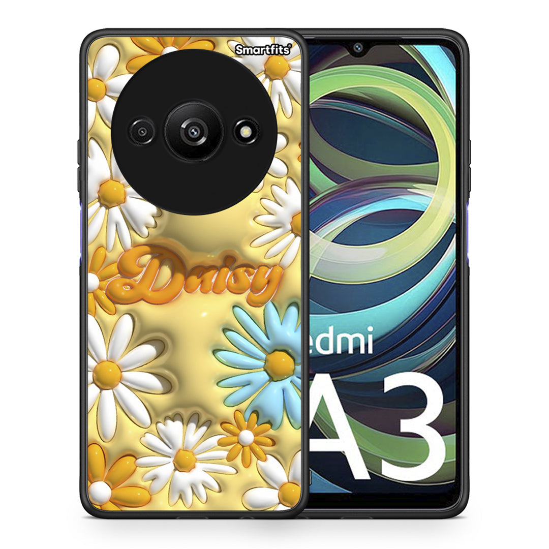 Θήκη Xiaomi Redmi A3 Bubble Daisies από τη Smartfits με σχέδιο στο πίσω μέρος και μαύρο περίβλημα | Xiaomi Redmi A3 Bubble Daisies case with colorful back and black bezels