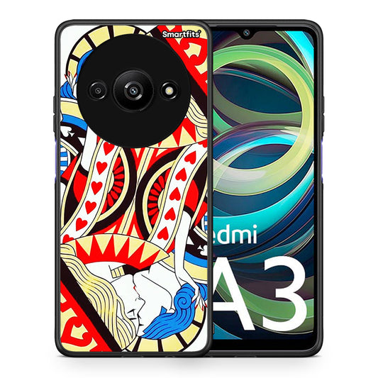 Θήκη Xiaomi Redmi A3 Card Love από τη Smartfits με σχέδιο στο πίσω μέρος και μαύρο περίβλημα | Xiaomi Redmi A3 Card Love case with colorful back and black bezels