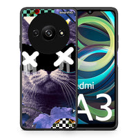 Thumbnail for Θήκη Xiaomi Redmi A3 Cat Collage από τη Smartfits με σχέδιο στο πίσω μέρος και μαύρο περίβλημα | Xiaomi Redmi A3 Cat Collage case with colorful back and black bezels