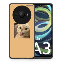 Thumbnail for Θήκη Xiaomi Redmi A3 Cat Tongue από τη Smartfits με σχέδιο στο πίσω μέρος και μαύρο περίβλημα | Xiaomi Redmi A3 Cat Tongue case with colorful back and black bezels