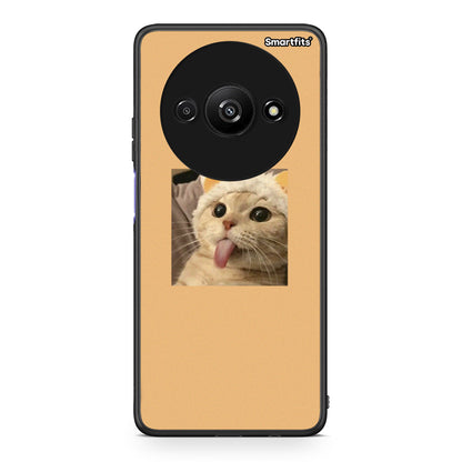Xiaomi Redmi A3 Cat Tongue θήκη από τη Smartfits με σχέδιο στο πίσω μέρος και μαύρο περίβλημα | Smartphone case with colorful back and black bezels by Smartfits