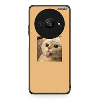 Thumbnail for Xiaomi Redmi A3 Cat Tongue θήκη από τη Smartfits με σχέδιο στο πίσω μέρος και μαύρο περίβλημα | Smartphone case with colorful back and black bezels by Smartfits