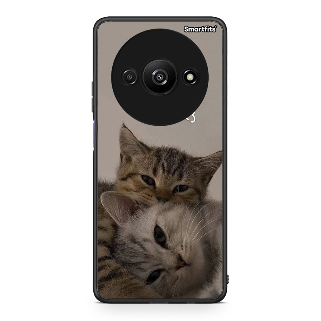 Xiaomi Redmi A3 Cats In Love Θήκη από τη Smartfits με σχέδιο στο πίσω μέρος και μαύρο περίβλημα | Smartphone case with colorful back and black bezels by Smartfits