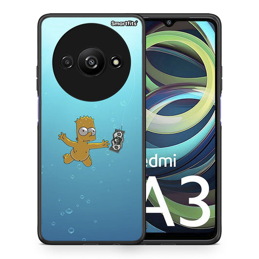 Θήκη Xiaomi Redmi A3 Chasing Money από τη Smartfits με σχέδιο στο πίσω μέρος και μαύρο περίβλημα | Xiaomi Redmi A3 Chasing Money case with colorful back and black bezels