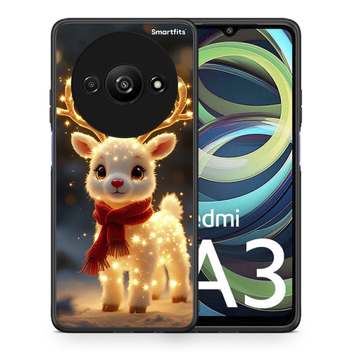 Θήκη Xiaomi Redmi A3 Christmas Cutie από τη Smartfits με σχέδιο στο πίσω μέρος και μαύρο περίβλημα | Xiaomi Redmi A3 Christmas Cutie case with colorful back and black bezels