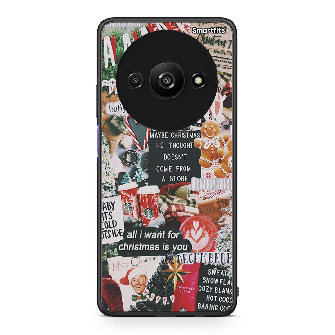 Xiaomi Redmi A3 Christmas Happiness θήκη από τη Smartfits με σχέδιο στο πίσω μέρος και μαύρο περίβλημα | Smartphone case with colorful back and black bezels by Smartfits