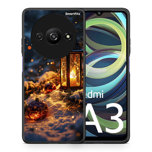 Θήκη Xiaomi Redmi A3 Christmas Ornaments από τη Smartfits με σχέδιο στο πίσω μέρος και μαύρο περίβλημα | Xiaomi Redmi A3 Christmas Ornaments case with colorful back and black bezels