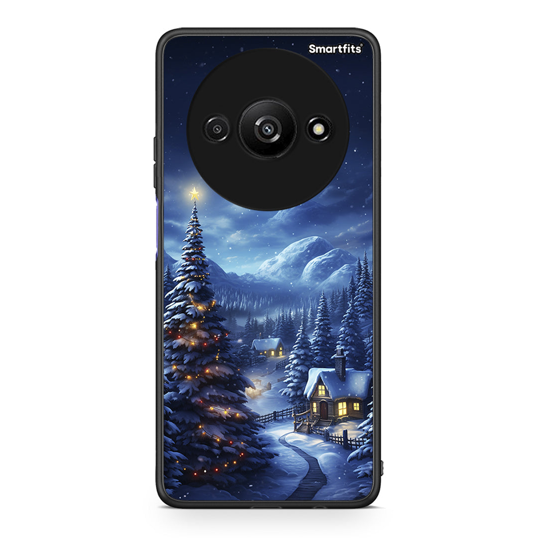 Xiaomi Redmi A3 Christmas Scenery θήκη από τη Smartfits με σχέδιο στο πίσω μέρος και μαύρο περίβλημα | Smartphone case with colorful back and black bezels by Smartfits