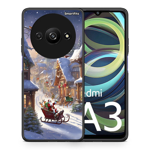 Θήκη Xiaomi Redmi A3 Christmas Snow από τη Smartfits με σχέδιο στο πίσω μέρος και μαύρο περίβλημα | Xiaomi Redmi A3 Christmas Snow case with colorful back and black bezels