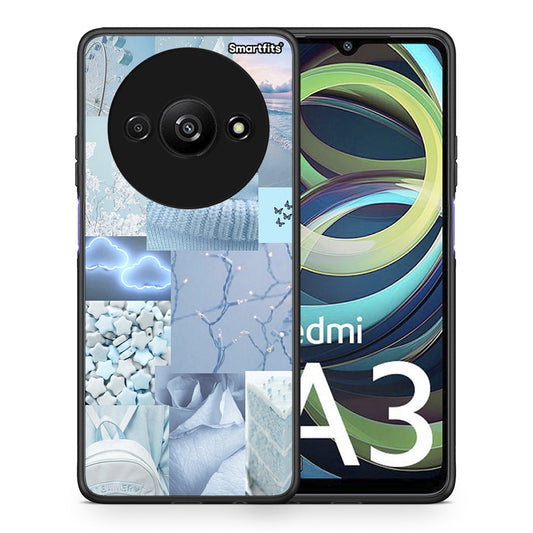 Θήκη Xiaomi Redmi A3 Ciel Aesthetic Collage από τη Smartfits με σχέδιο στο πίσω μέρος και μαύρο περίβλημα | Xiaomi Redmi A3 Ciel Aesthetic Collage case with colorful back and black bezels