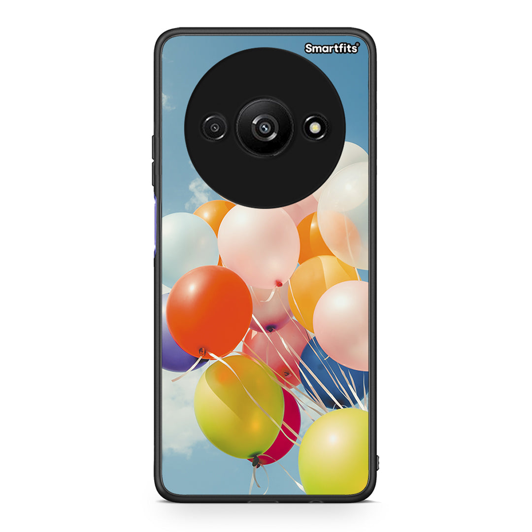 Xiaomi Redmi A3 Colorful Balloons θήκη από τη Smartfits με σχέδιο στο πίσω μέρος και μαύρο περίβλημα | Smartphone case with colorful back and black bezels by Smartfits