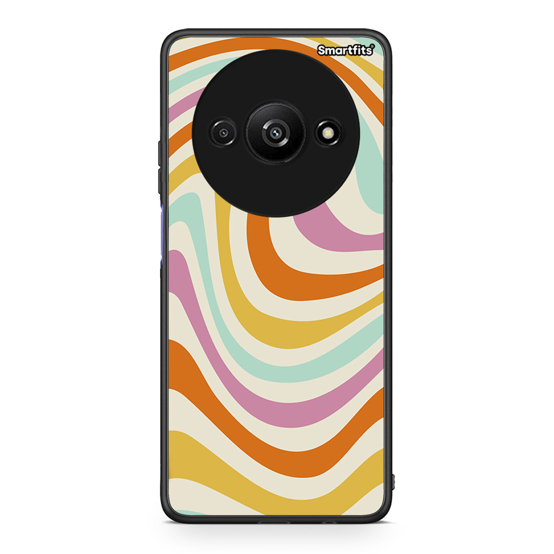 Xiaomi Redmi A3 Colourful Waves θήκη από τη Smartfits με σχέδιο στο πίσω μέρος και μαύρο περίβλημα | Smartphone case with colorful back and black bezels by Smartfits