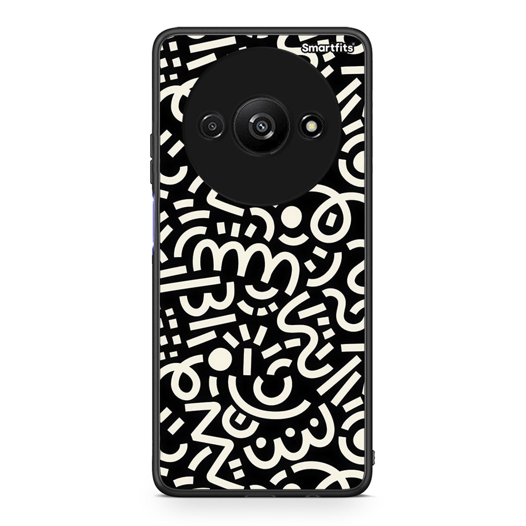 Xiaomi Redmi A3 Doodle Art Θήκη από τη Smartfits με σχέδιο στο πίσω μέρος και μαύρο περίβλημα | Smartphone case with colorful back and black bezels by Smartfits