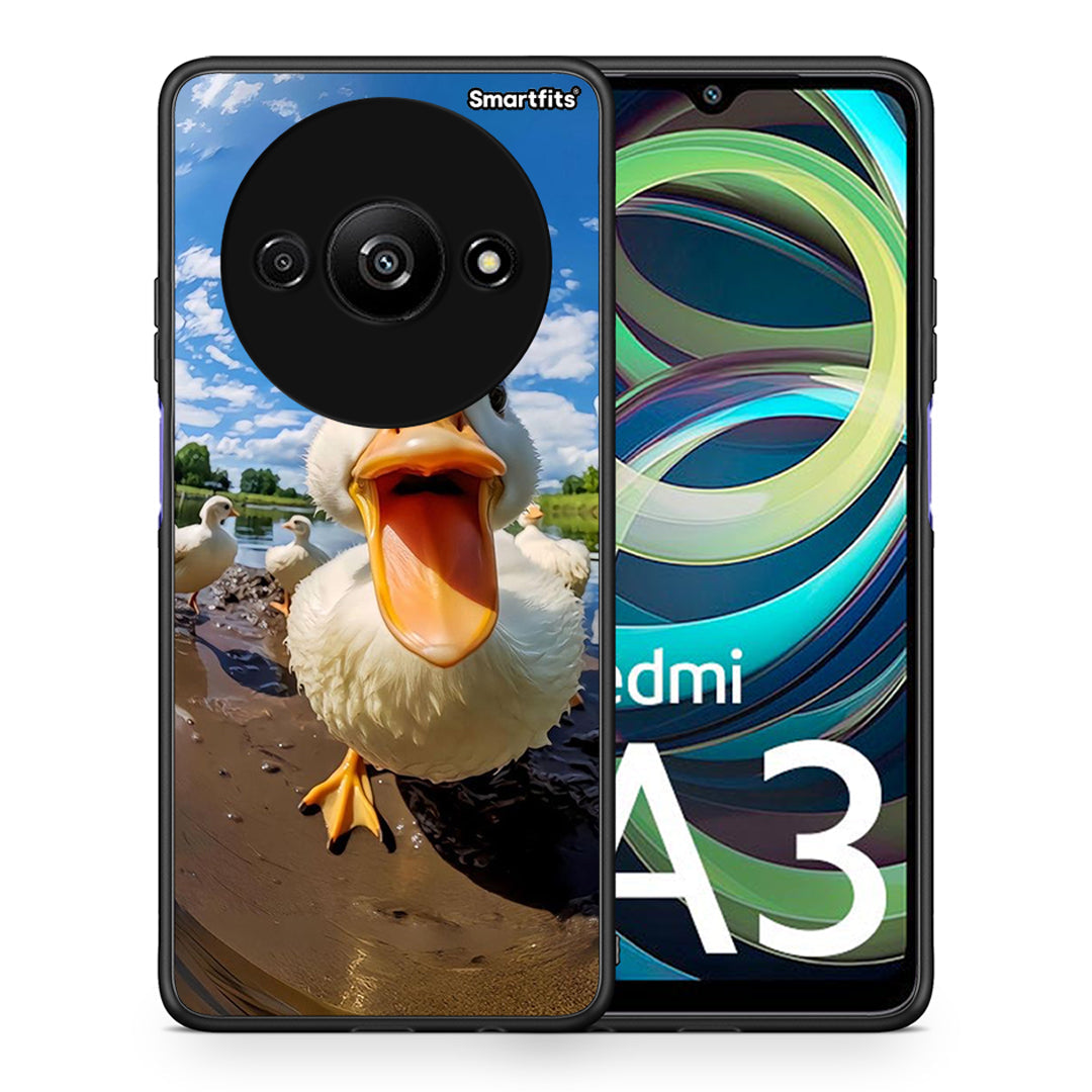 Θήκη Xiaomi Redmi A3 Duck Face από τη Smartfits με σχέδιο στο πίσω μέρος και μαύρο περίβλημα | Xiaomi Redmi A3 Duck Face case with colorful back and black bezels