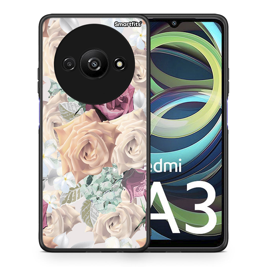 Θήκη Xiaomi Redmi A3 Bouquet Floral από τη Smartfits με σχέδιο στο πίσω μέρος και μαύρο περίβλημα | Xiaomi Redmi A3 Bouquet Floral case with colorful back and black bezels
