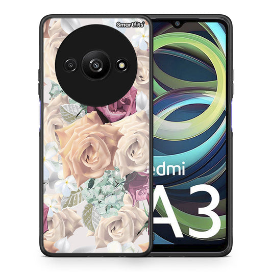Θήκη Xiaomi Redmi A3 Bouquet Floral από τη Smartfits με σχέδιο στο πίσω μέρος και μαύρο περίβλημα | Xiaomi Redmi A3 Bouquet Floral case with colorful back and black bezels