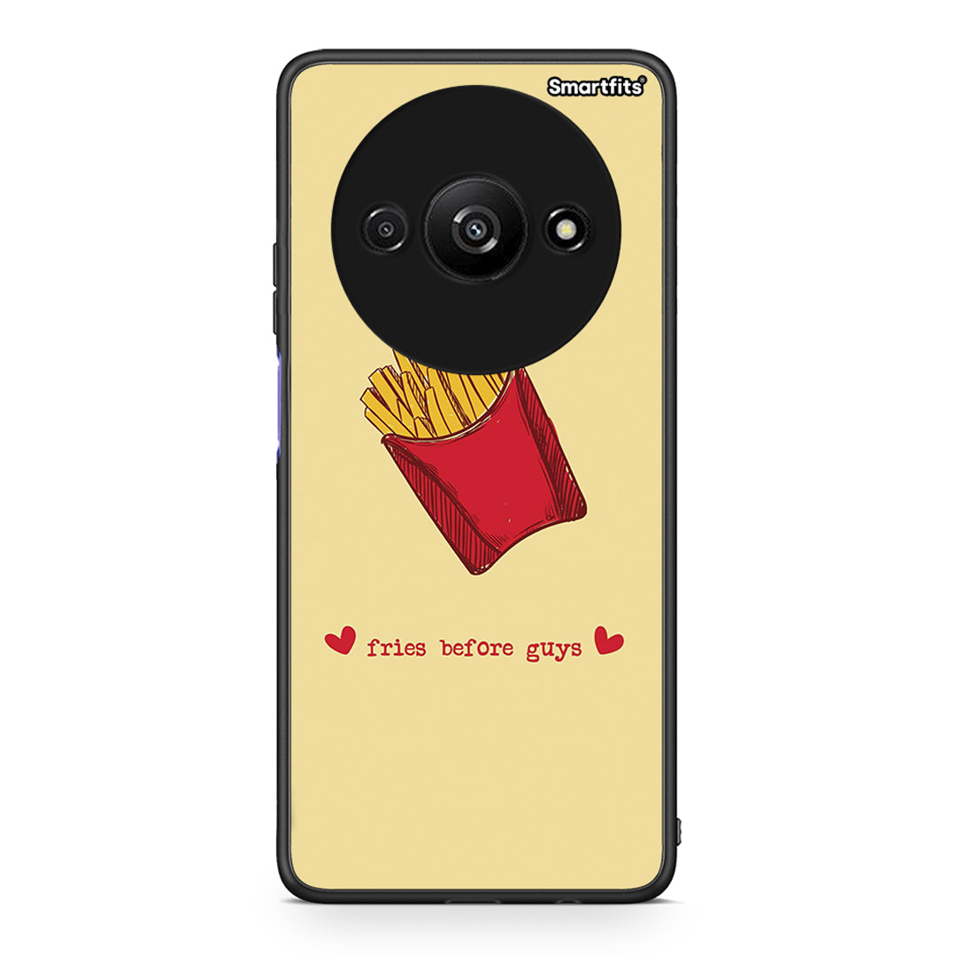 Xiaomi Redmi A3 Fries Before Guys Θήκη Αγίου Βαλεντίνου από τη Smartfits με σχέδιο στο πίσω μέρος και μαύρο περίβλημα | Smartphone case with colorful back and black bezels by Smartfits