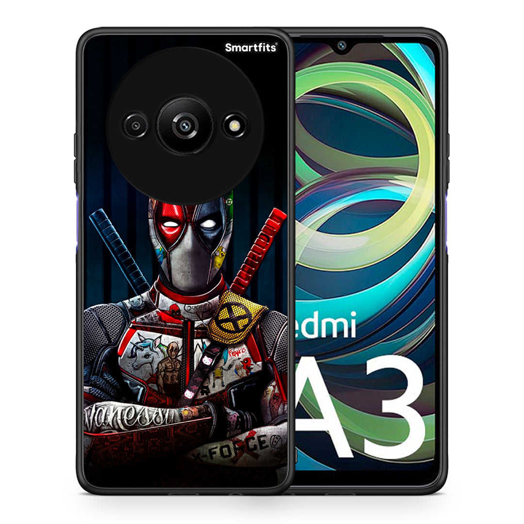 Θήκη Xiaomi Redmi A3 Funny Guy από τη Smartfits με σχέδιο στο πίσω μέρος και μαύρο περίβλημα | Xiaomi Redmi A3 Funny Guy case with colorful back and black bezels