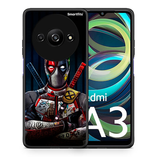 Θήκη Xiaomi Redmi A3 Funny Guy από τη Smartfits με σχέδιο στο πίσω μέρος και μαύρο περίβλημα | Xiaomi Redmi A3 Funny Guy case with colorful back and black bezels