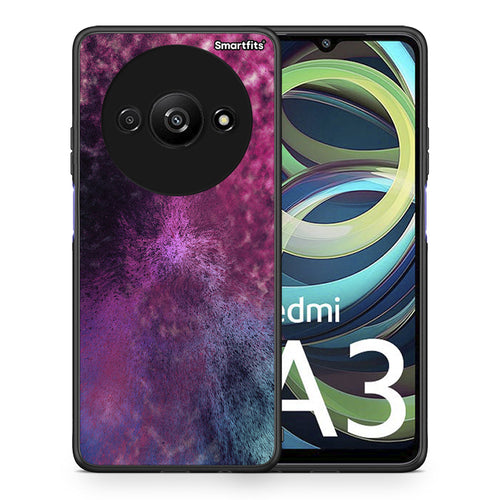Θήκη Xiaomi Redmi A3 Aurora Galaxy από τη Smartfits με σχέδιο στο πίσω μέρος και μαύρο περίβλημα | Xiaomi Redmi A3 Aurora Galaxy case with colorful back and black bezels
