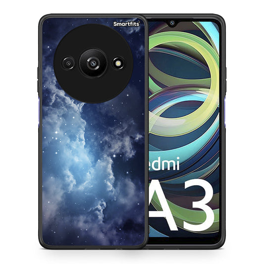 Θήκη Xiaomi Redmi A3 Blue Sky Galaxy από τη Smartfits με σχέδιο στο πίσω μέρος και μαύρο περίβλημα | Xiaomi Redmi A3 Blue Sky Galaxy case with colorful back and black bezels