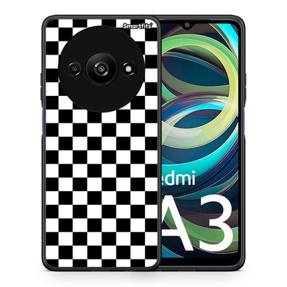 Θήκη Xiaomi Redmi A3 Squares Geometric από τη Smartfits με σχέδιο στο πίσω μέρος και μαύρο περίβλημα | Xiaomi Redmi A3 Squares Geometric case with colorful back and black bezels