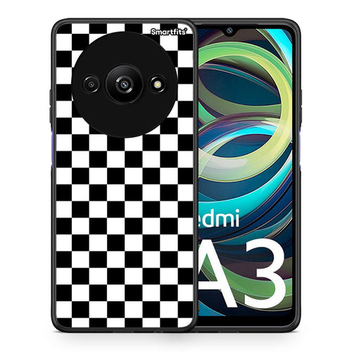 Θήκη Xiaomi Redmi A3 Squares Geometric από τη Smartfits με σχέδιο στο πίσω μέρος και μαύρο περίβλημα | Xiaomi Redmi A3 Squares Geometric case with colorful back and black bezels