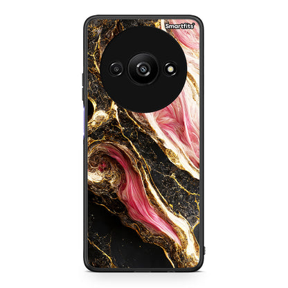 Xiaomi Redmi A3 Glamorous Pink Marble θήκη από τη Smartfits με σχέδιο στο πίσω μέρος και μαύρο περίβλημα | Smartphone case with colorful back and black bezels by Smartfits