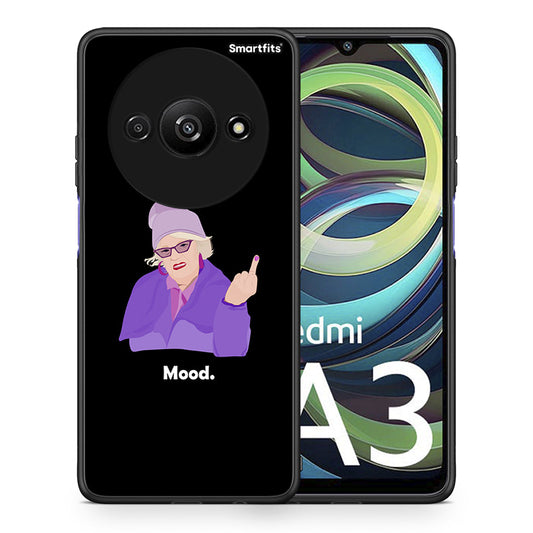 Θήκη Xiaomi Redmi A3 Grandma Mood Black από τη Smartfits με σχέδιο στο πίσω μέρος και μαύρο περίβλημα | Xiaomi Redmi A3 Grandma Mood Black case with colorful back and black bezels