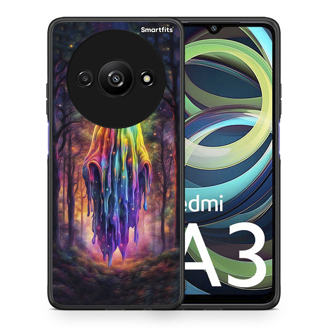 Θήκη Xiaomi Redmi A3 Halloween Ghost από τη Smartfits με σχέδιο στο πίσω μέρος και μαύρο περίβλημα | Xiaomi Redmi A3 Halloween Ghost case with colorful back and black bezels