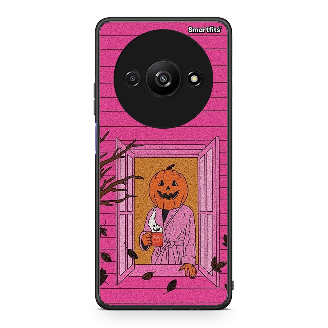 Xiaomi Redmi A3 Halloween Pumpkin Lady Θήκη από τη Smartfits με σχέδιο στο πίσω μέρος και μαύρο περίβλημα | Smartphone case with colorful back and black bezels by Smartfits