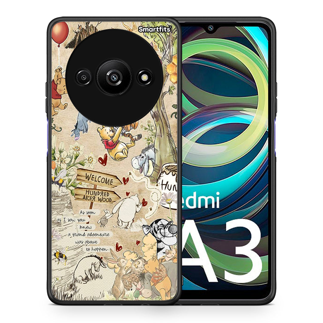Θήκη Xiaomi Redmi A3 Happy Friends από τη Smartfits με σχέδιο στο πίσω μέρος και μαύρο περίβλημα | Xiaomi Redmi A3 Happy Friends case with colorful back and black bezels