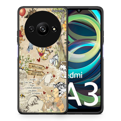 Θήκη Xiaomi Redmi A3 Happy Friends από τη Smartfits με σχέδιο στο πίσω μέρος και μαύρο περίβλημα | Xiaomi Redmi A3 Happy Friends case with colorful back and black bezels