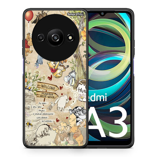 Θήκη Xiaomi Redmi A3 Happy Friends από τη Smartfits με σχέδιο στο πίσω μέρος και μαύρο περίβλημα | Xiaomi Redmi A3 Happy Friends case with colorful back and black bezels