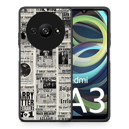 Θήκη Xiaomi Redmi A3 Harry Paper από τη Smartfits με σχέδιο στο πίσω μέρος και μαύρο περίβλημα | Xiaomi Redmi A3 Harry Paper case with colorful back and black bezels