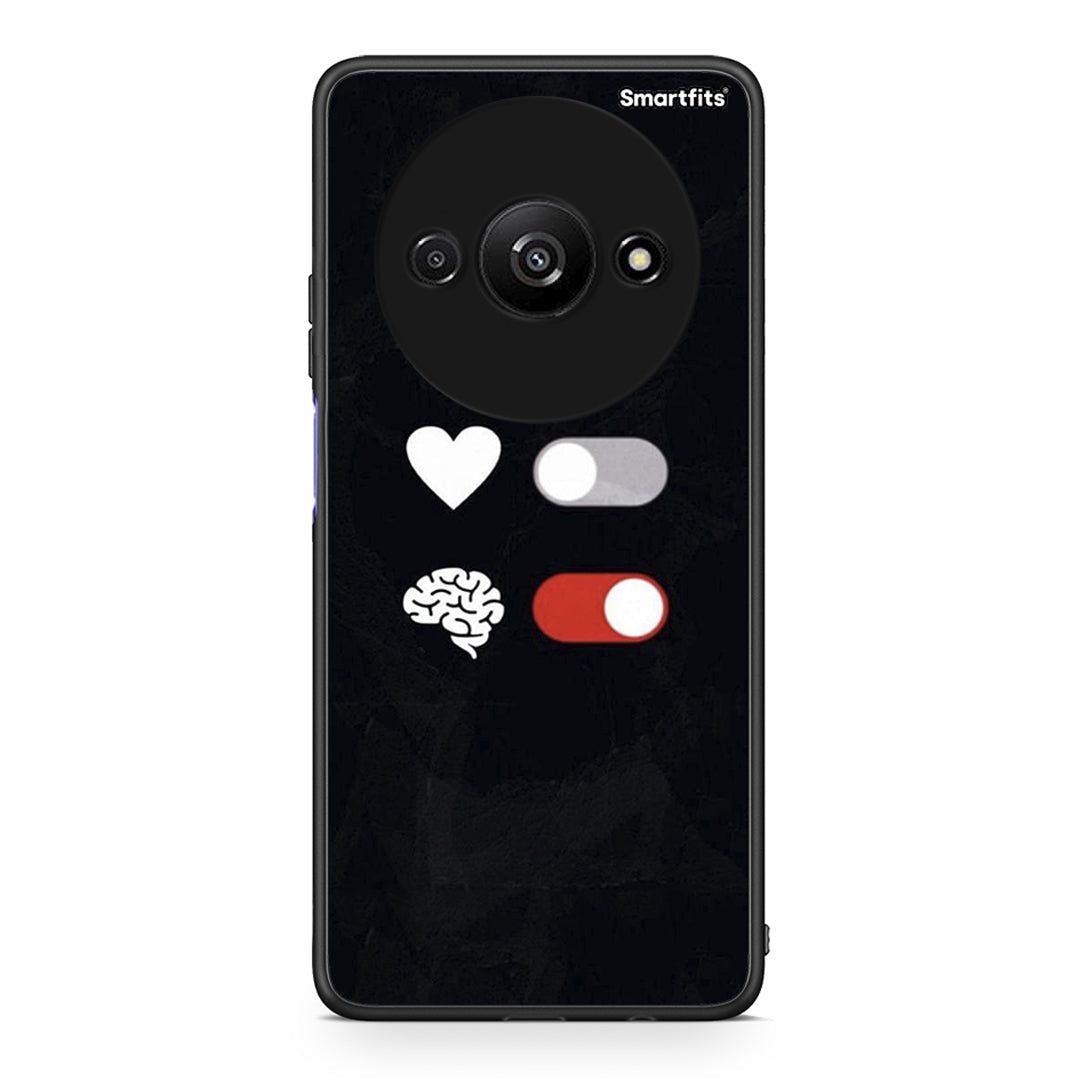 Xiaomi Redmi A3 Heart Vs Brain Θήκη Αγίου Βαλεντίνου από τη Smartfits με σχέδιο στο πίσω μέρος και μαύρο περίβλημα | Smartphone case with colorful back and black bezels by Smartfits