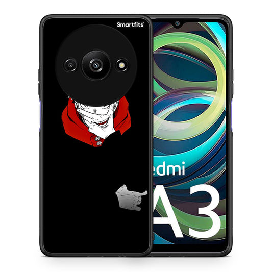 Θήκη Xiaomi Redmi A3 Itadori Anime από τη Smartfits με σχέδιο στο πίσω μέρος και μαύρο περίβλημα | Xiaomi Redmi A3 Itadori Anime case with colorful back and black bezels