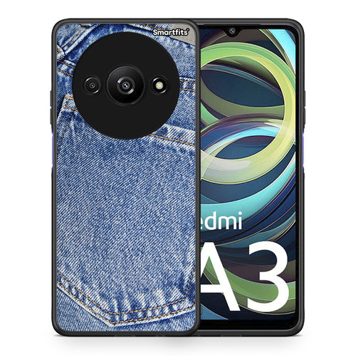 Θήκη Xiaomi Redmi A3 Jeans Pocket από τη Smartfits με σχέδιο στο πίσω μέρος και μαύρο περίβλημα | Xiaomi Redmi A3 Jeans Pocket case with colorful back and black bezels