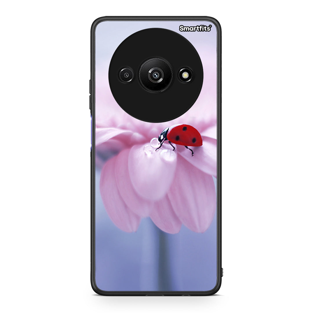Xiaomi Redmi A3 Ladybug Flower θήκη από τη Smartfits με σχέδιο στο πίσω μέρος και μαύρο περίβλημα | Smartphone case with colorful back and black bezels by Smartfits