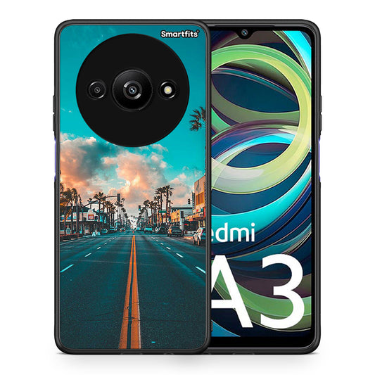 Θήκη Xiaomi Redmi A3 City Landscape από τη Smartfits με σχέδιο στο πίσω μέρος και μαύρο περίβλημα | Xiaomi Redmi A3 City Landscape case with colorful back and black bezels