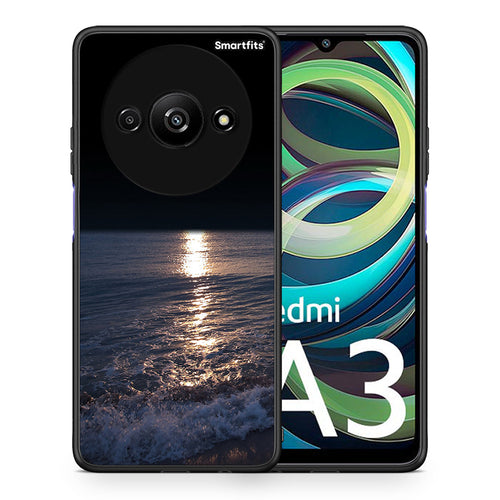 Θήκη Xiaomi Redmi A3 Moon Landscape από τη Smartfits με σχέδιο στο πίσω μέρος και μαύρο περίβλημα | Xiaomi Redmi A3 Moon Landscape case with colorful back and black bezels