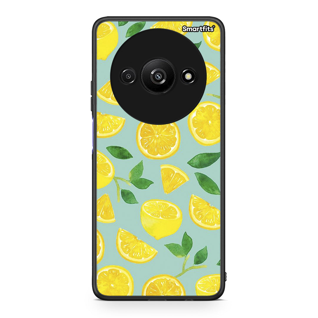 Xiaomi Redmi A3 Lemons θήκη από τη Smartfits με σχέδιο στο πίσω μέρος και μαύρο περίβλημα | Smartphone case with colorful back and black bezels by Smartfits