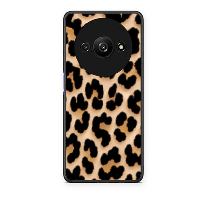Θήκη Xiaomi Redmi A3 Leopard Print Tan Large από τη Smartfits με σχέδιο στο πίσω μέρος και μαύρο περίβλημα | Xiaomi Redmi A3 Leopard Print Tan Large case with colorful back and black bezels