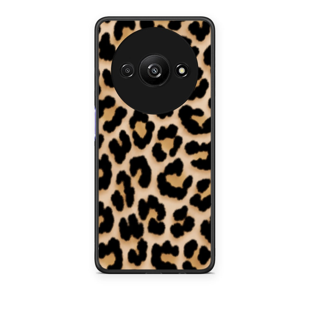 Θήκη Xiaomi Redmi A3 Leopard Print Tan Small από τη Smartfits με σχέδιο στο πίσω μέρος και μαύρο περίβλημα | Xiaomi Redmi A3 Leopard Print Tan Small case with colorful back and black bezels