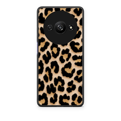 Θήκη Xiaomi Redmi A3 Leopard Print Tan Small από τη Smartfits με σχέδιο στο πίσω μέρος και μαύρο περίβλημα | Xiaomi Redmi A3 Leopard Print Tan Small case with colorful back and black bezels